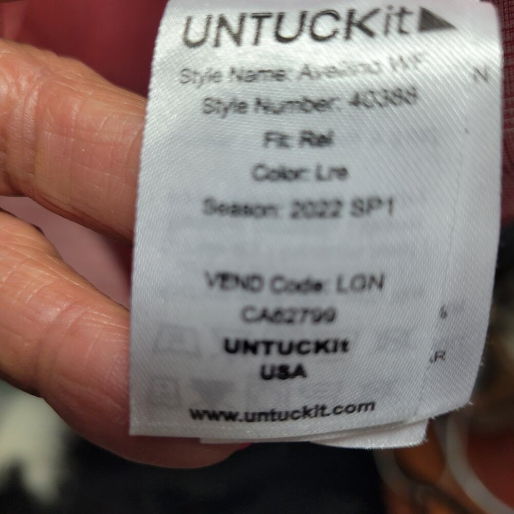 Untuckit Men's Button Front Pink Plaid Shirt Size 2XL 41726-1334 - Picture 5 of 8